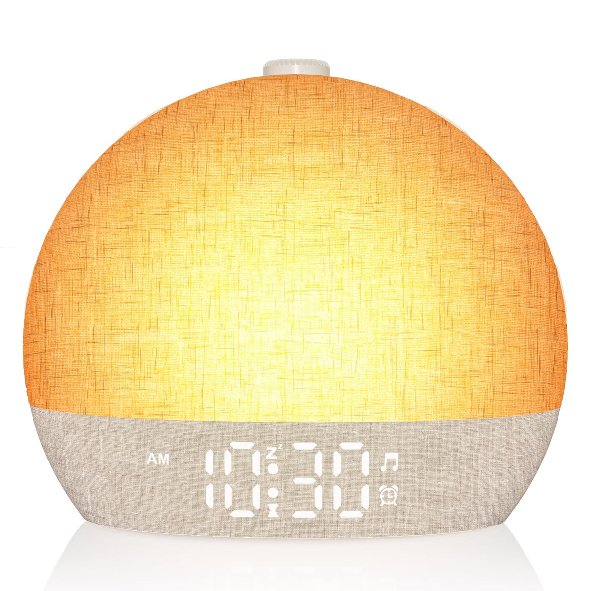 ARUQO front view alarm clock showing display and sunrise benefit
