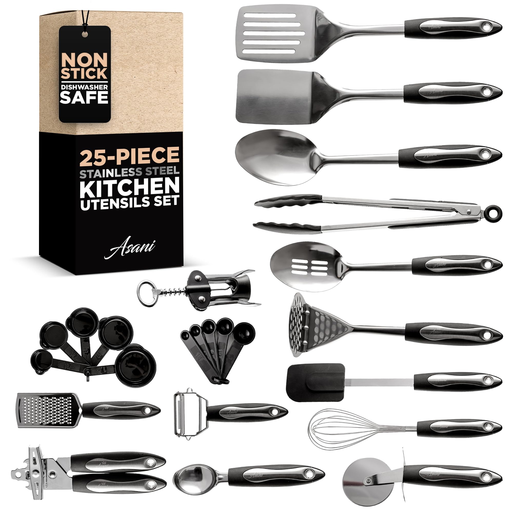 Asani full set front view showing polished utensils and modern look for easy selection