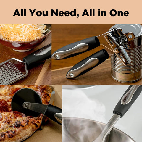 Asani utensils in a holder for scale and compact storage convenience