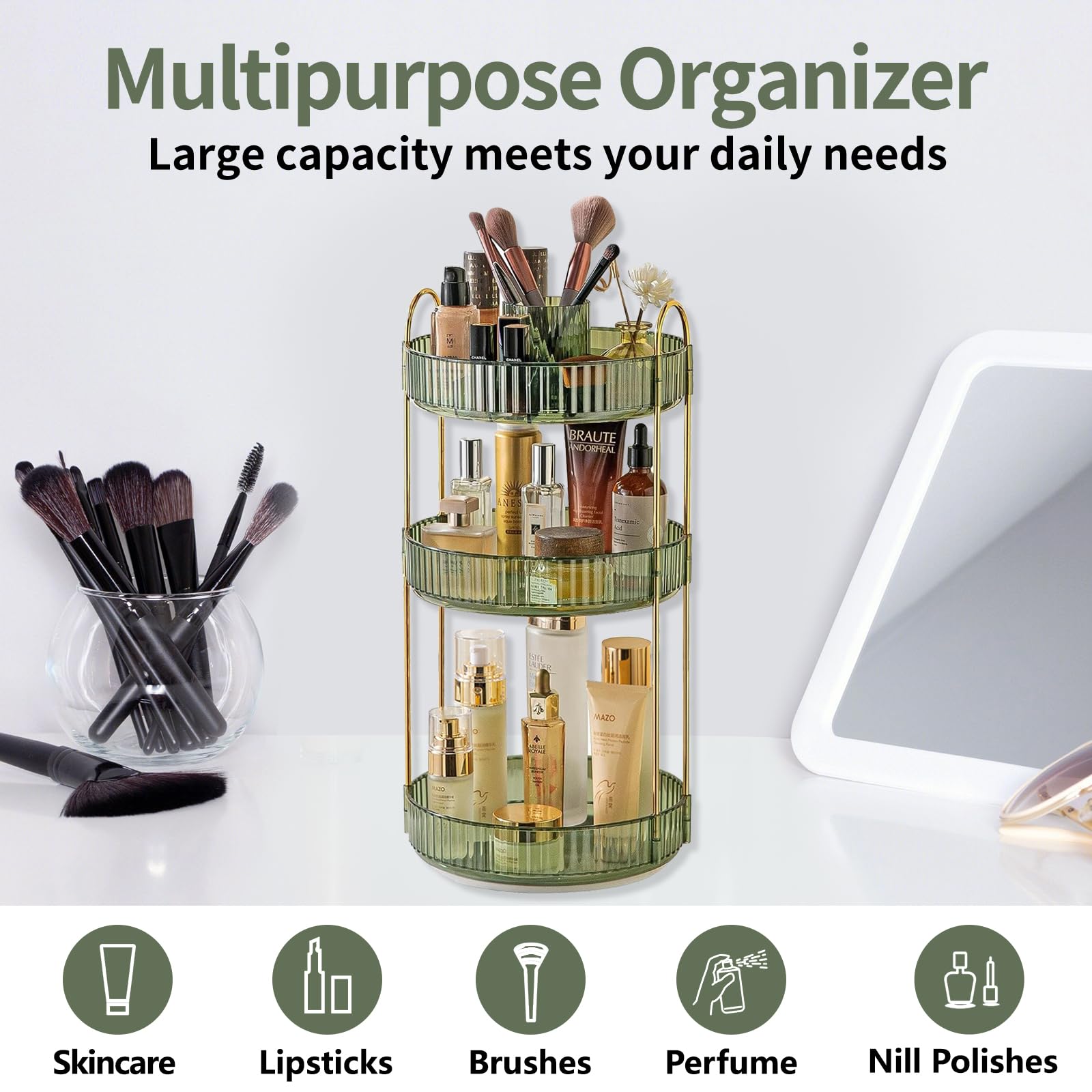 Asayuee disassembled tiers displayed to show modular stackability benefit