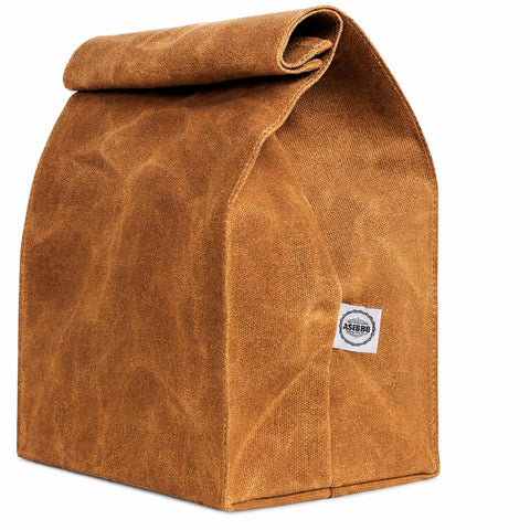 ASEBBO front view of brown paper style bag shows professional look and durability