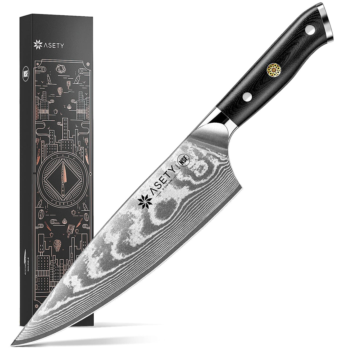 ASETY front packaging showing knife presentation and gift-ready appeal