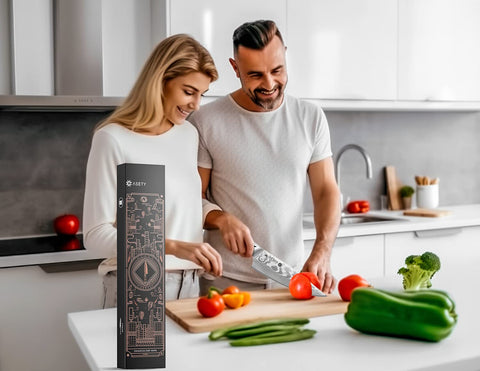 ASETY chef knife in kitchen use slicing vegetables for efficient prep