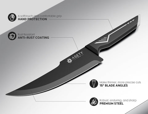 ASETY knife held in hand for scale showing balanced lightweight control