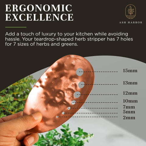 Ash Harbor copper herb stripper bowl close-up hammered texture, handcrafted finish enhances tactile durability