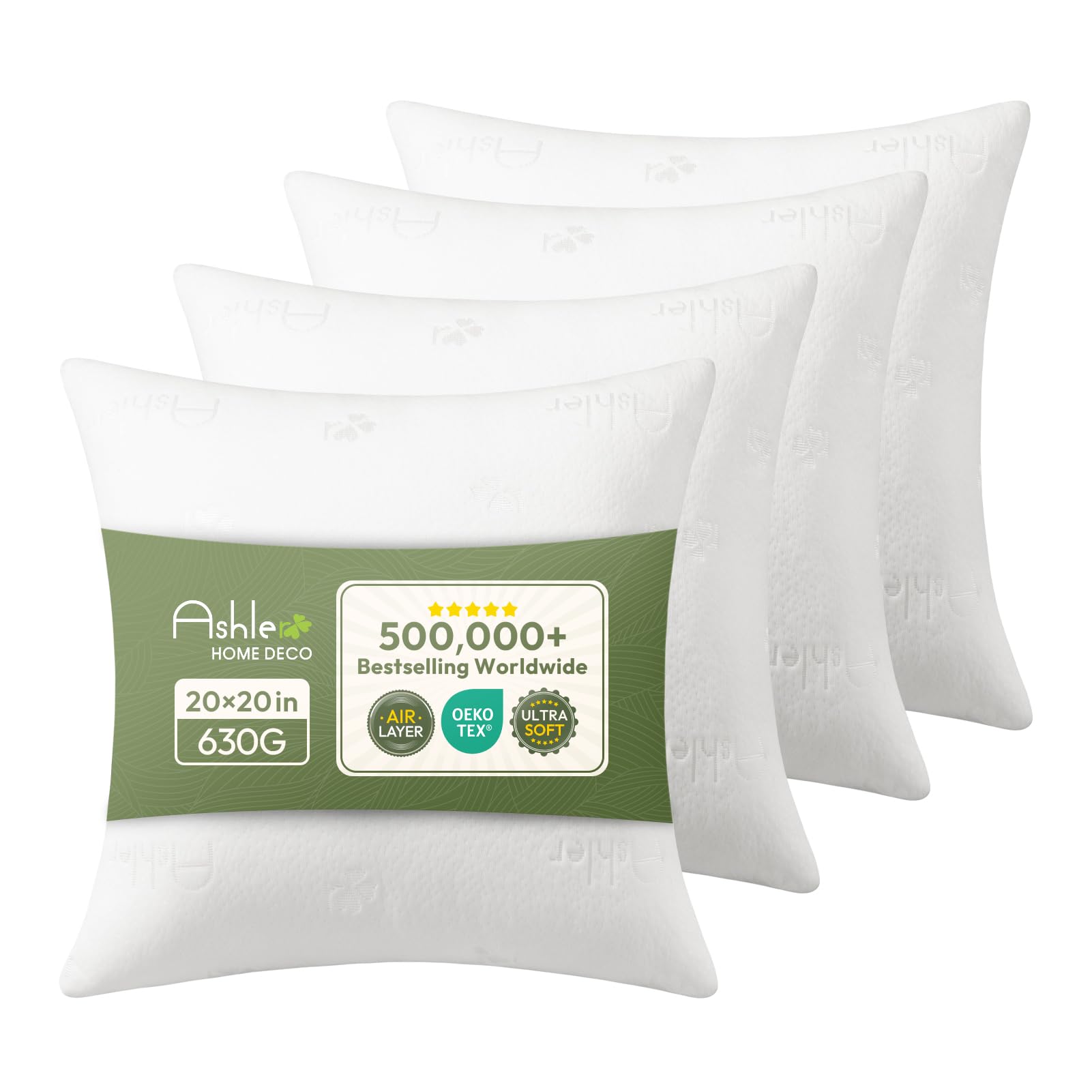Ashler Home Deco front packaging showing pack of 4 inserts and immediate benefit of complete set