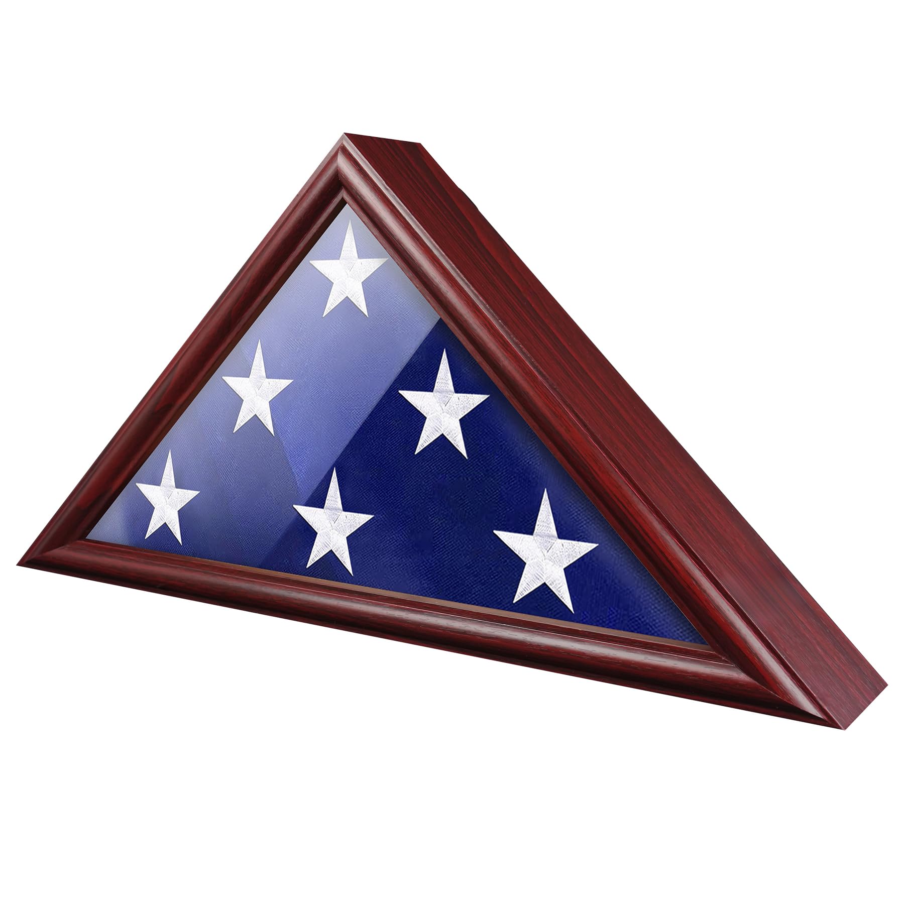 ASmileIndeep front view of red flag case showing dignified display benefit