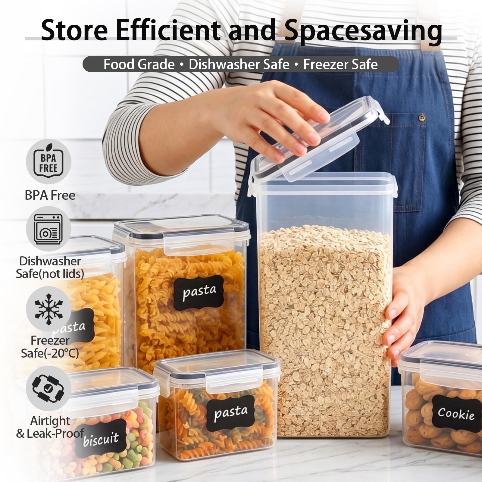 Asnews pouring rice into a container demonstrating easy refill and controlled pouring