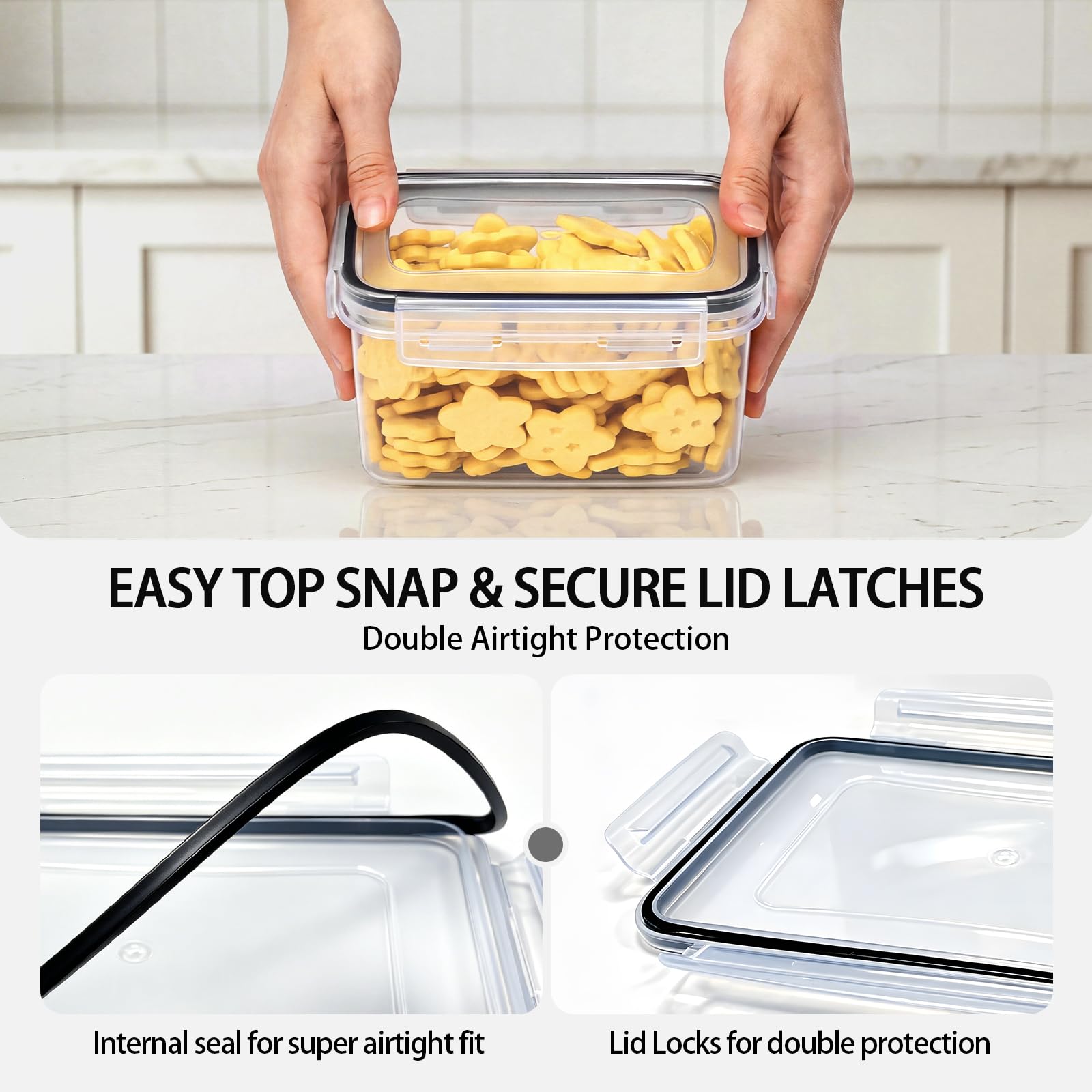 Asnews small container detail showing smooth interior for easy cleaning and durability