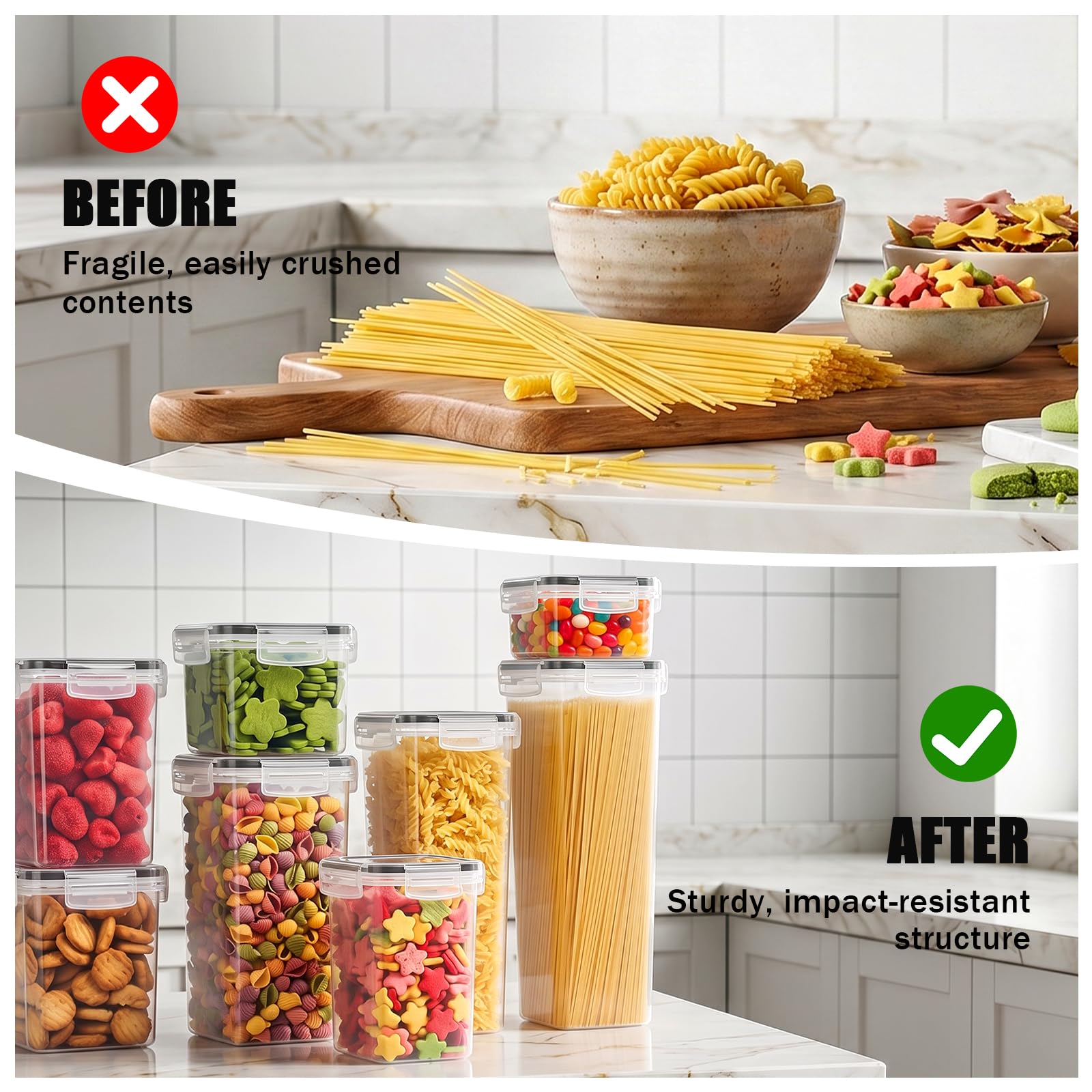 Asnews stacked pantry canisters maximizing vertical space for neat kitchen storage