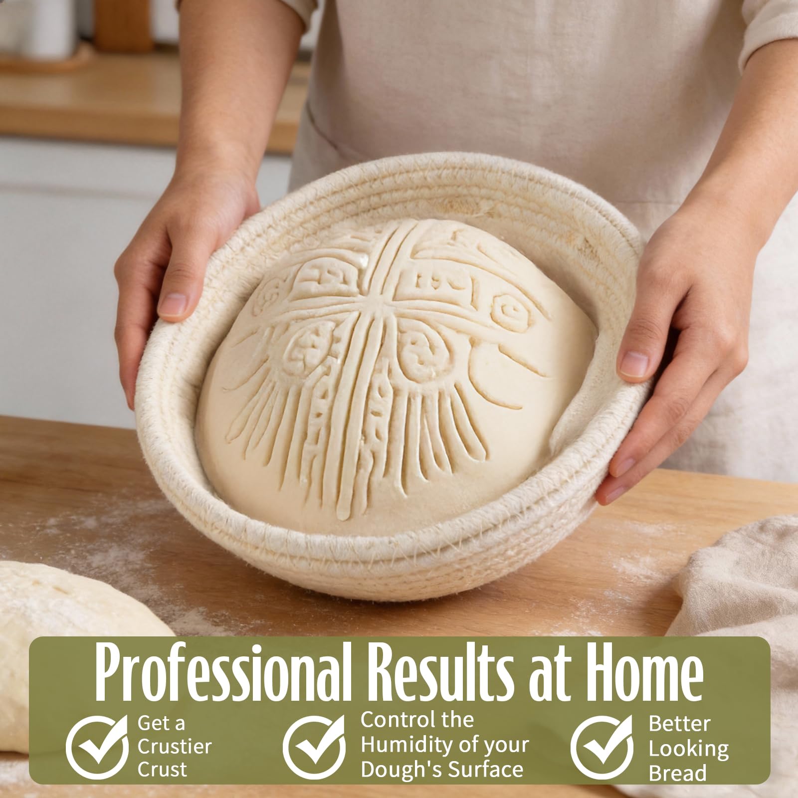 ASOBEAGE loaf showing spiral pattern and crisp crust achieved with banneton