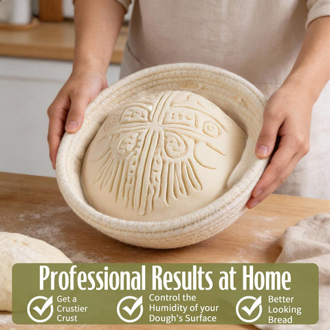 ASOBEAGE loaf showing spiral pattern and crisp crust achieved with banneton