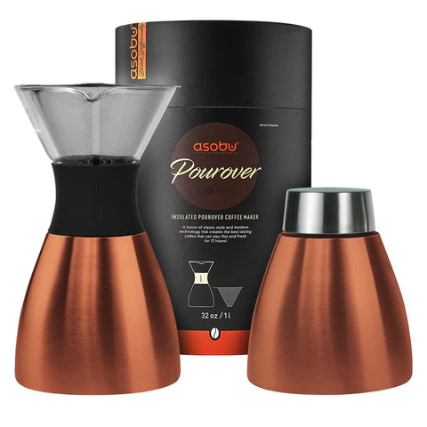 asobu copper carafe front view showing sleek insulated design and portability benefit