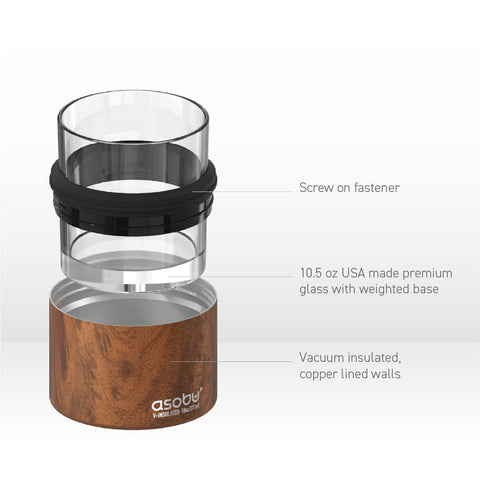 asobu whiskey poured over large ice demonstrating prolonged chill and clarity