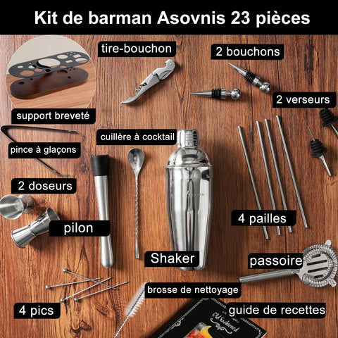 ASOVNIS stand with tools arranged on counter showing organized access for faster service