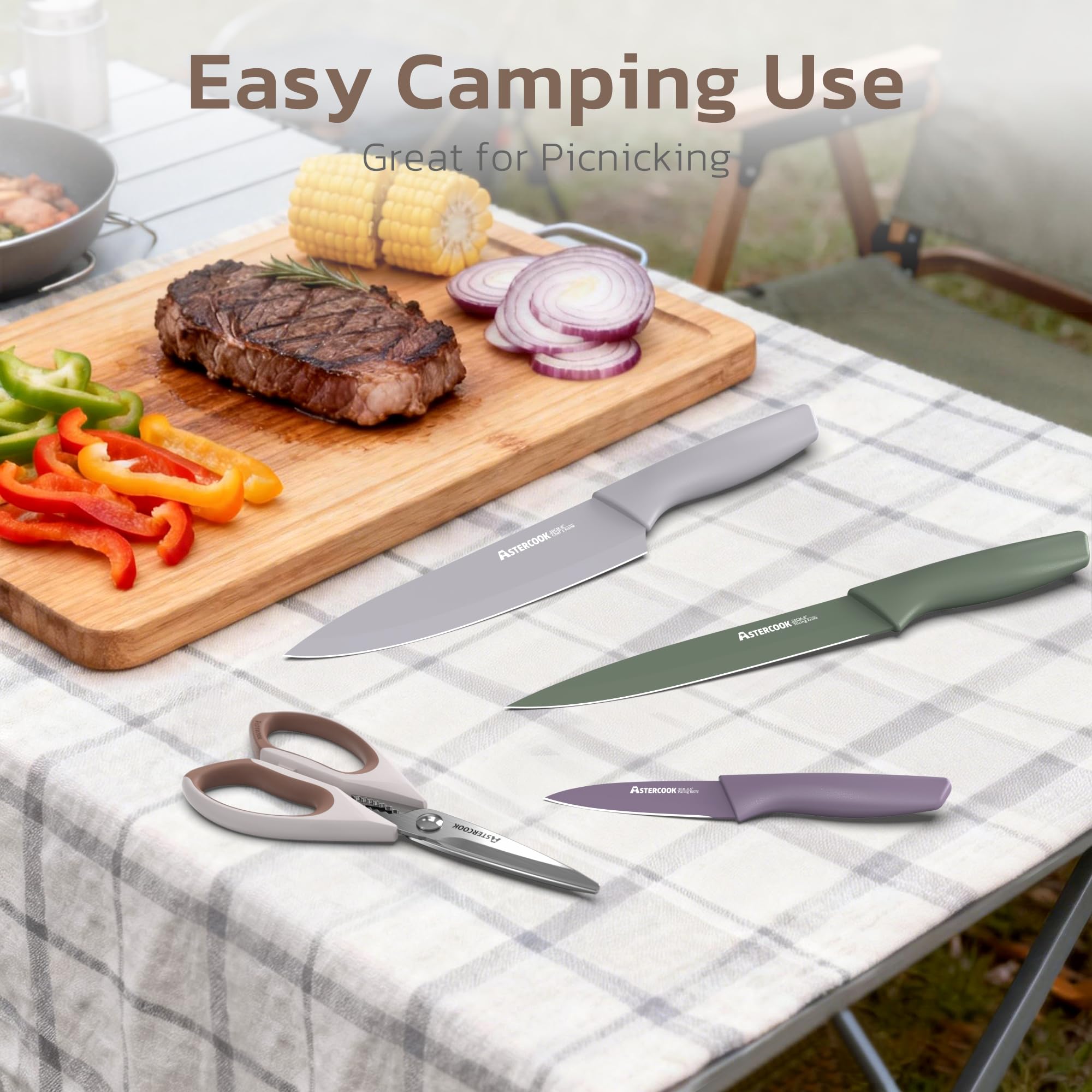 Astercook blade guards arranged protecting edges for safe storage