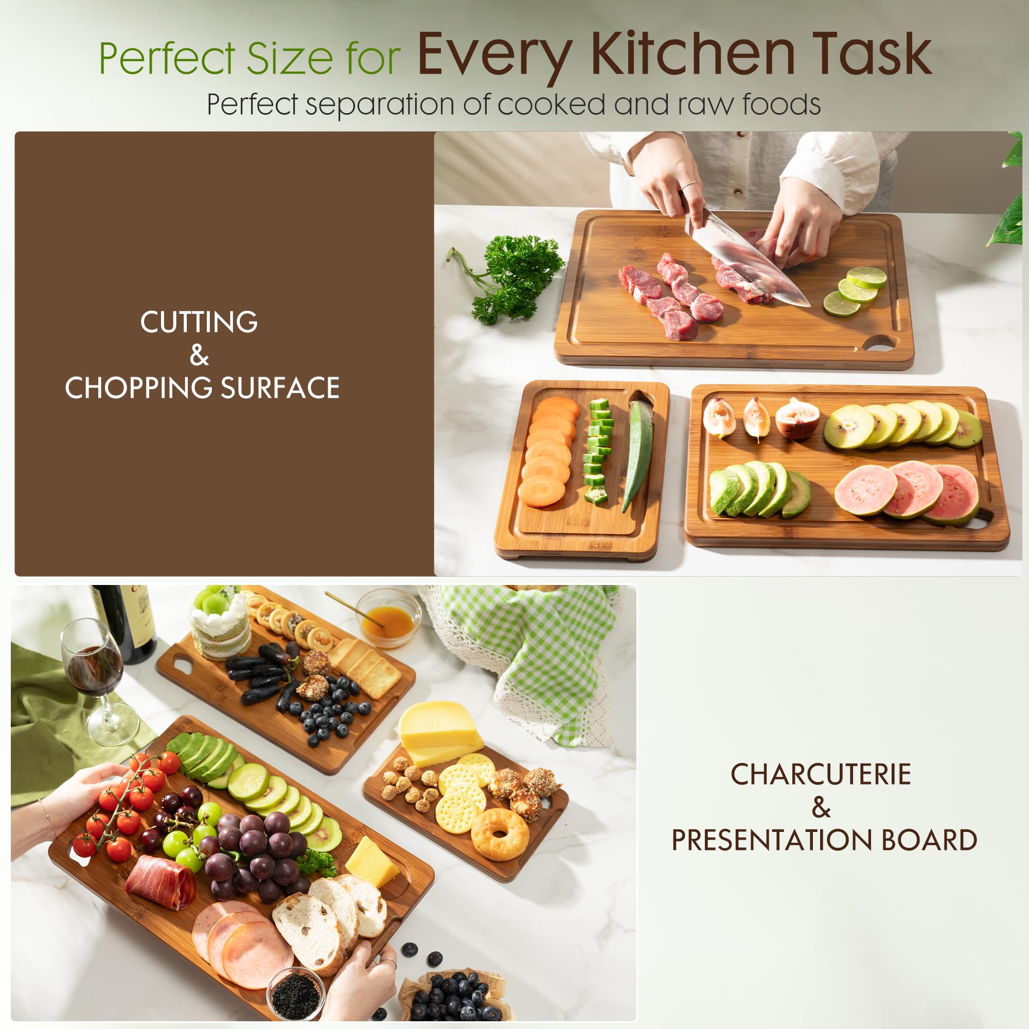 Astercook boards stored upright in wood stand for neat, dry organization