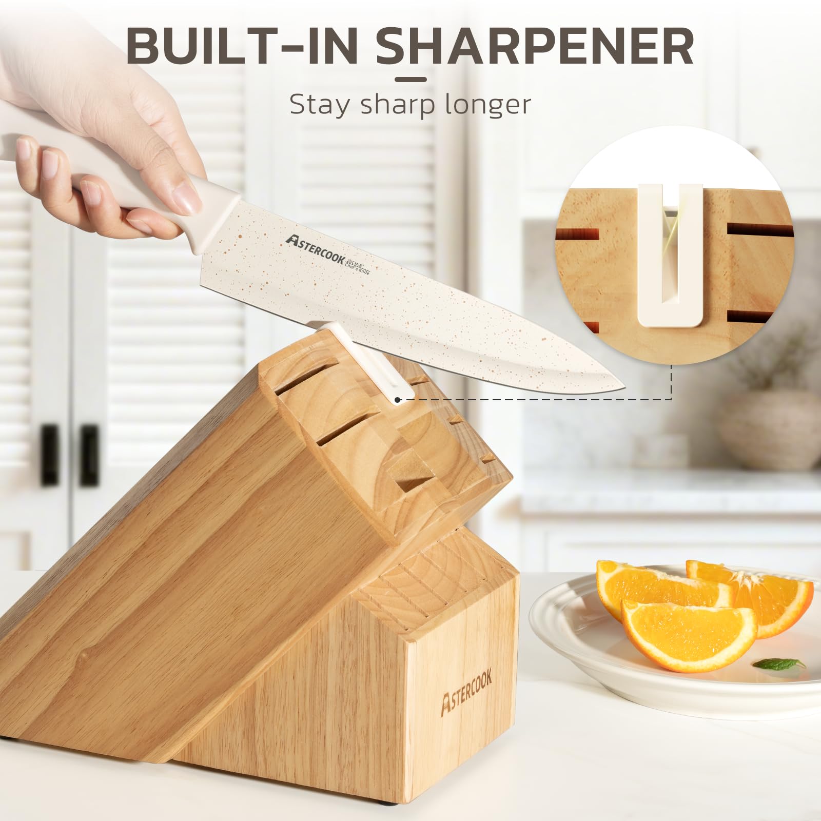 Astercook cream white set in kitchen scene adding style and function