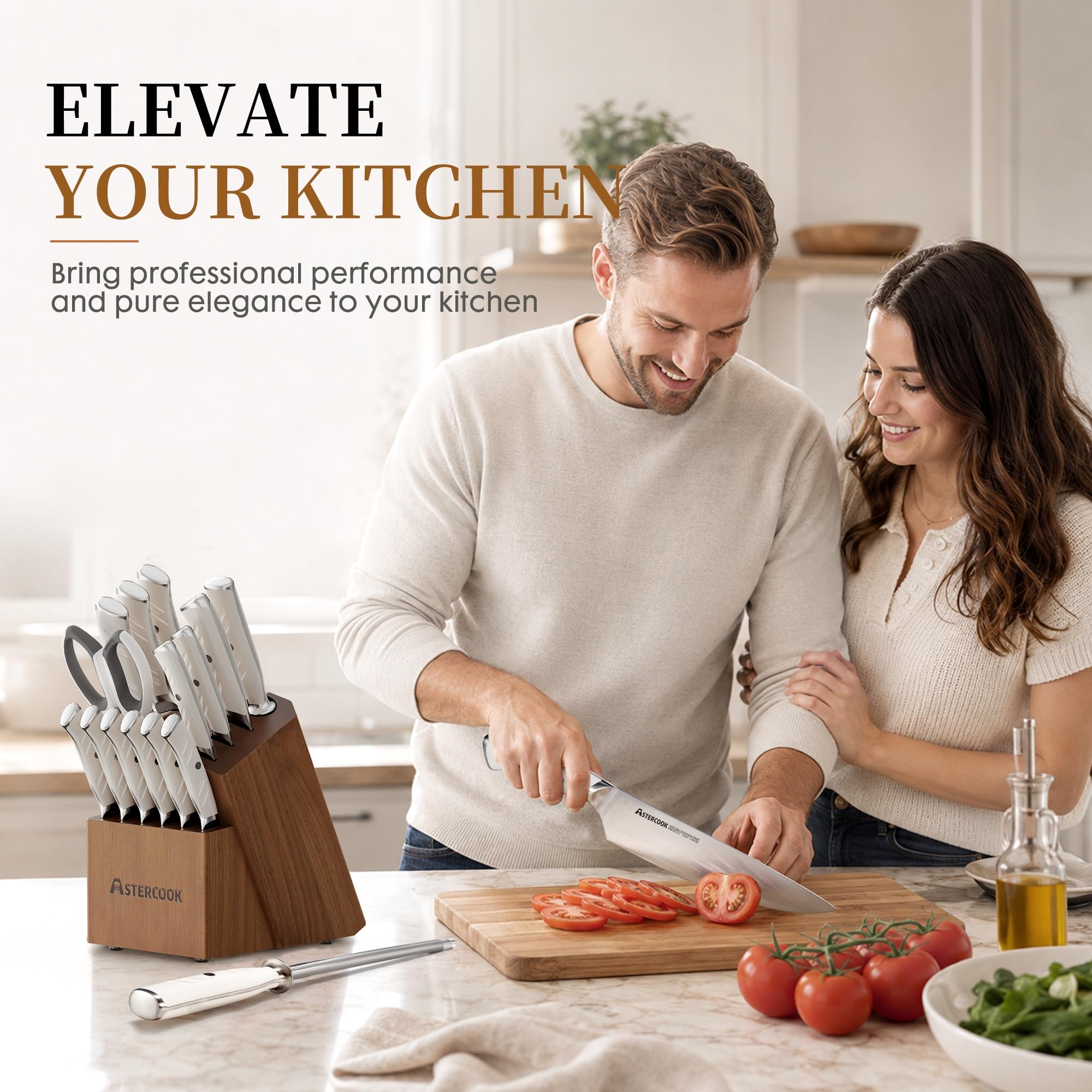 Astercook ergonomic handle detail demonstrating comfortable grip and secure control