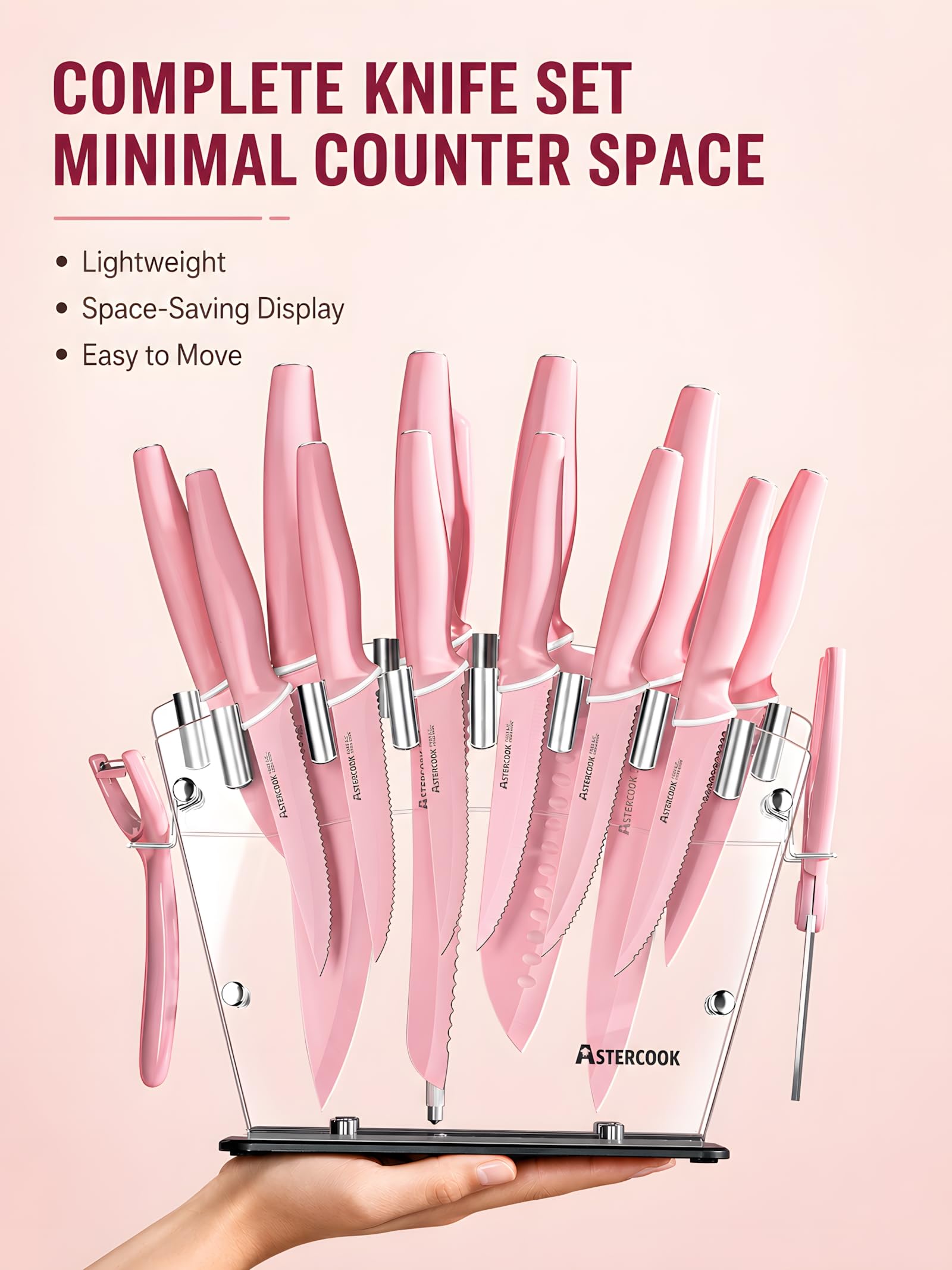 Astercook ergonomic handle close-up providing comfort and control