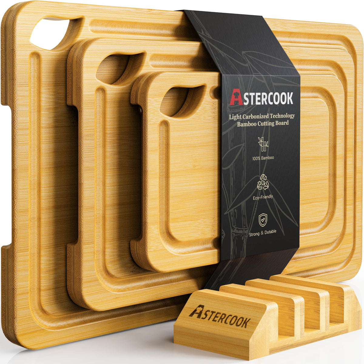 Astercook front packaging and stand showing organized storage benefit