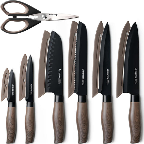 Astercook front packaging showing full 13-piece set and modern black finish for stylish kitchen appeal