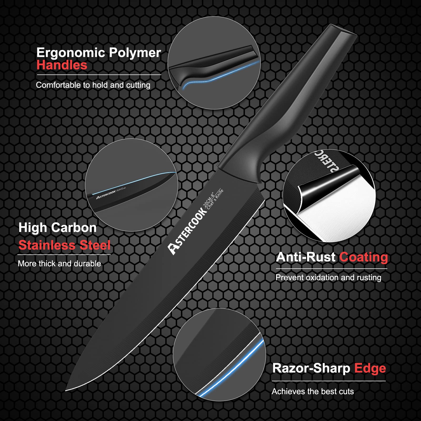 Astercook handle profile image showing balance and comfortable grip benefit