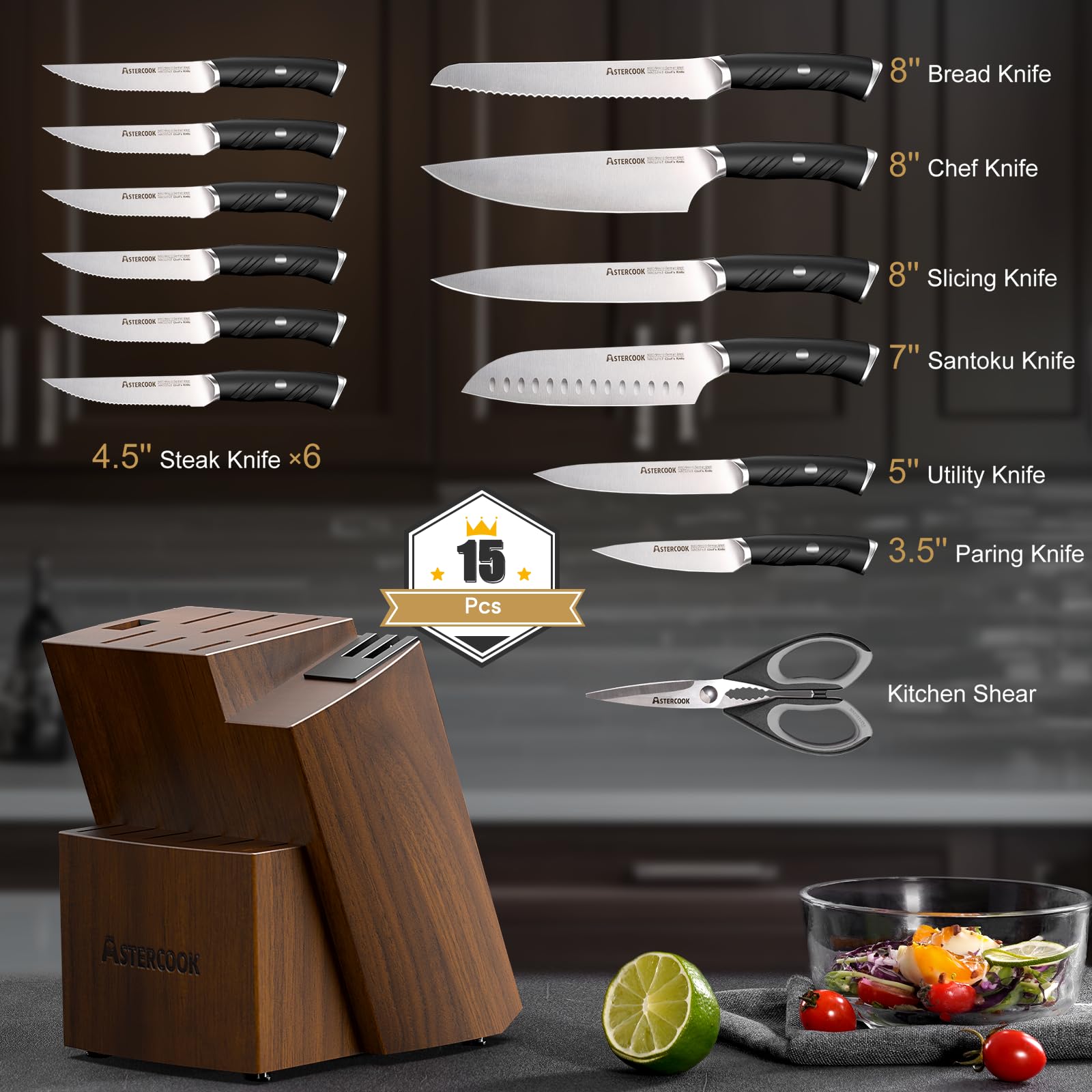 Astercook kitchen shears and utility tools displayed for versatile meal prep