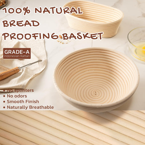 Astercook oval banneton close detail showing rattan weave for improved airflow