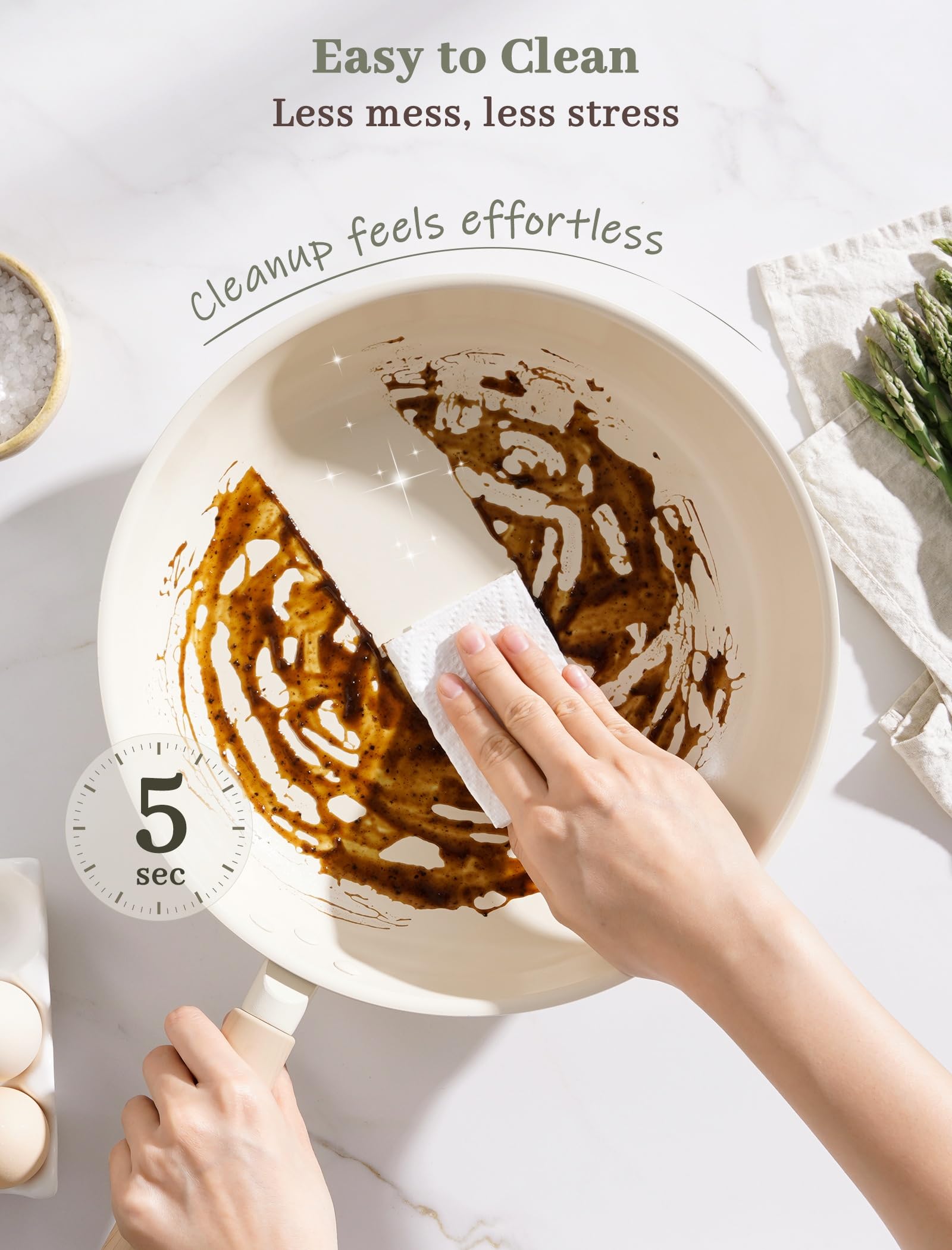 Astercook reinforced flat base close-up for reliable induction and even heat
