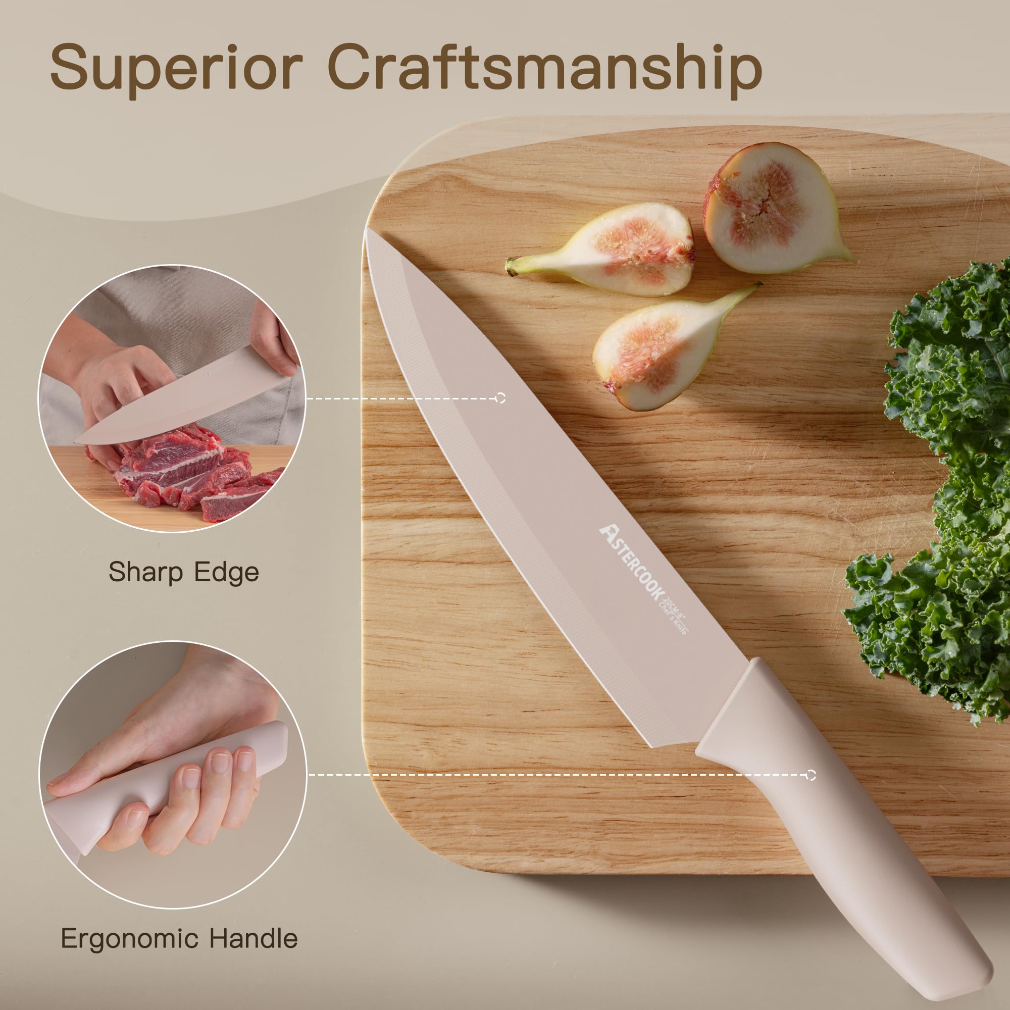 Astercook size comparison with ruler revealing blade lengths and scale