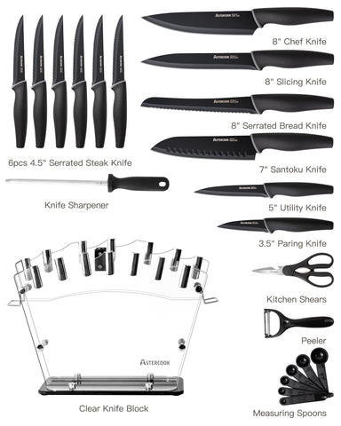 Astercook size comparison with utensils showing scale and proper countertop fit