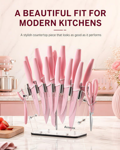 Astercook size comparison next to utensils showing compact footprint