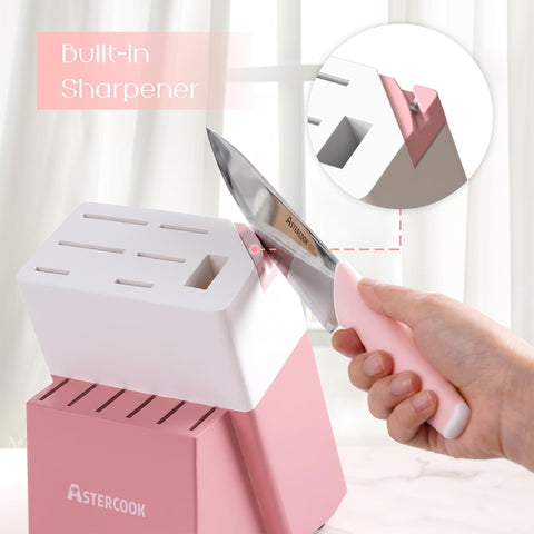 Astercook slicing knife carving roast on board, illustrating smooth, even slices