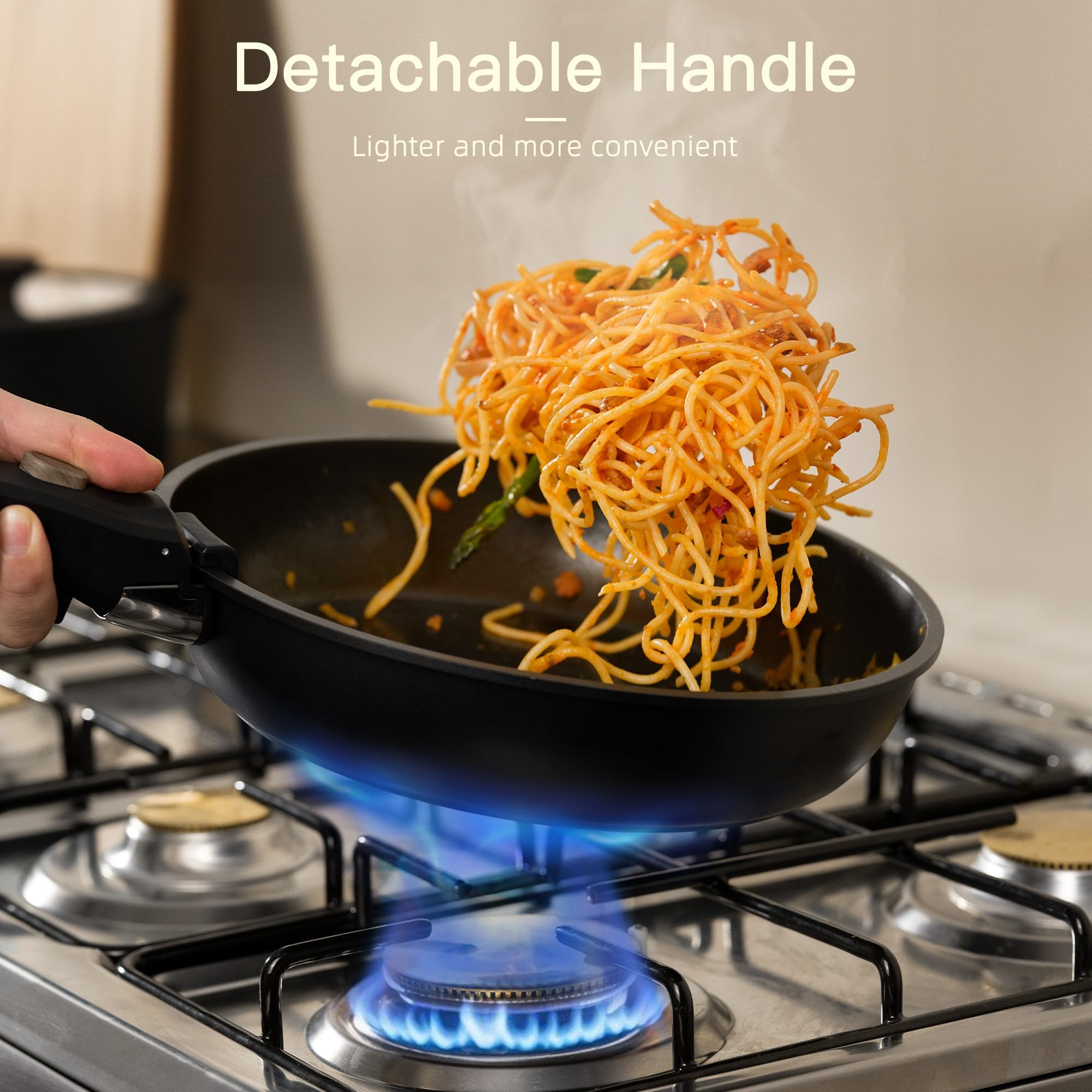 Astercook nested cookware demonstrating stackable storage saving space
