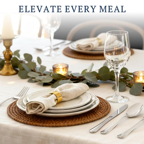 Astercook table setting lifestyle with utensils enhancing a dinner spread