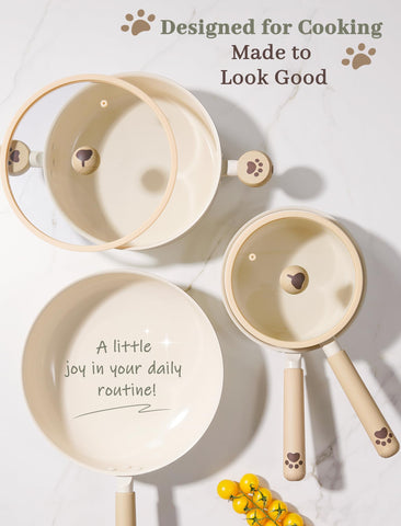 Astercook tempered glass lids displayed for visible cooking and heat retention