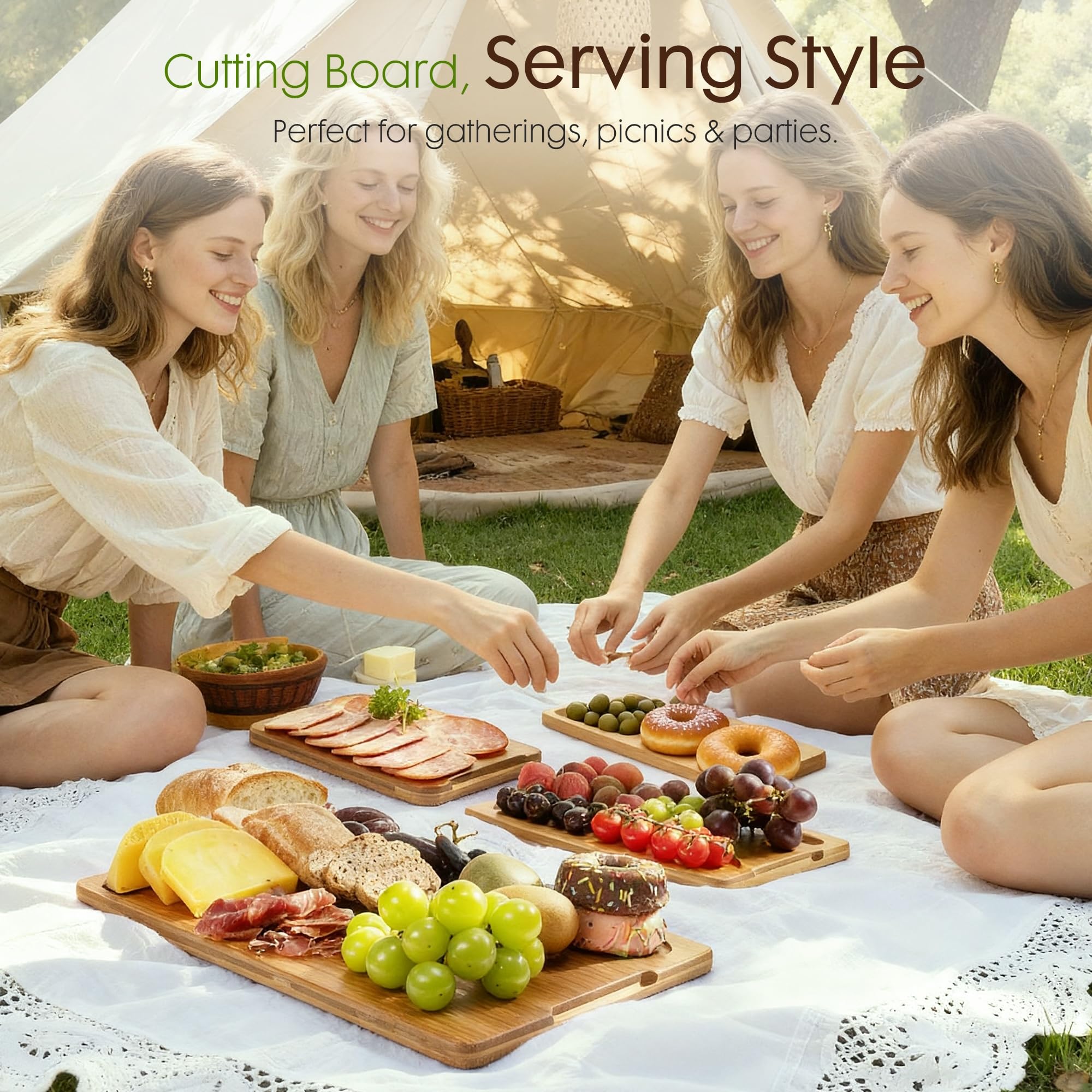 Astercook stacked boards angle showing reversible sides and solid construction