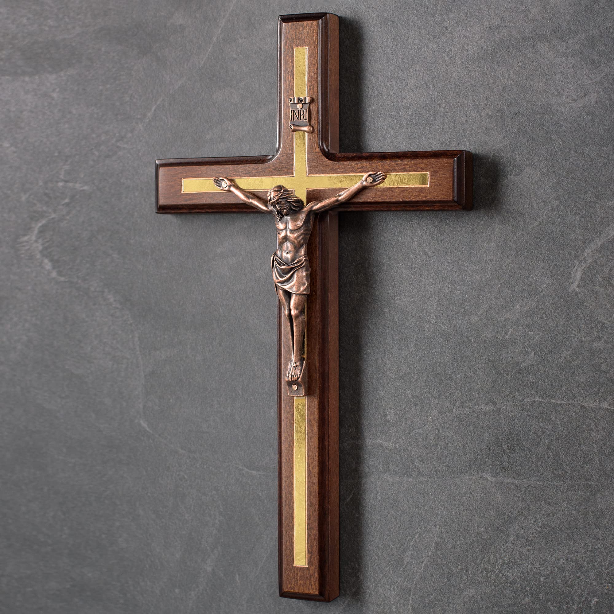 Asterom wood grain texture on cross highlighting handmade durability