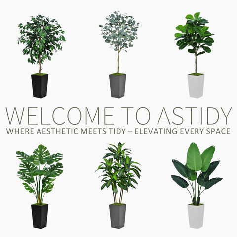 ASTIDY faux dracaena placed in living room adding greenery without upkeep