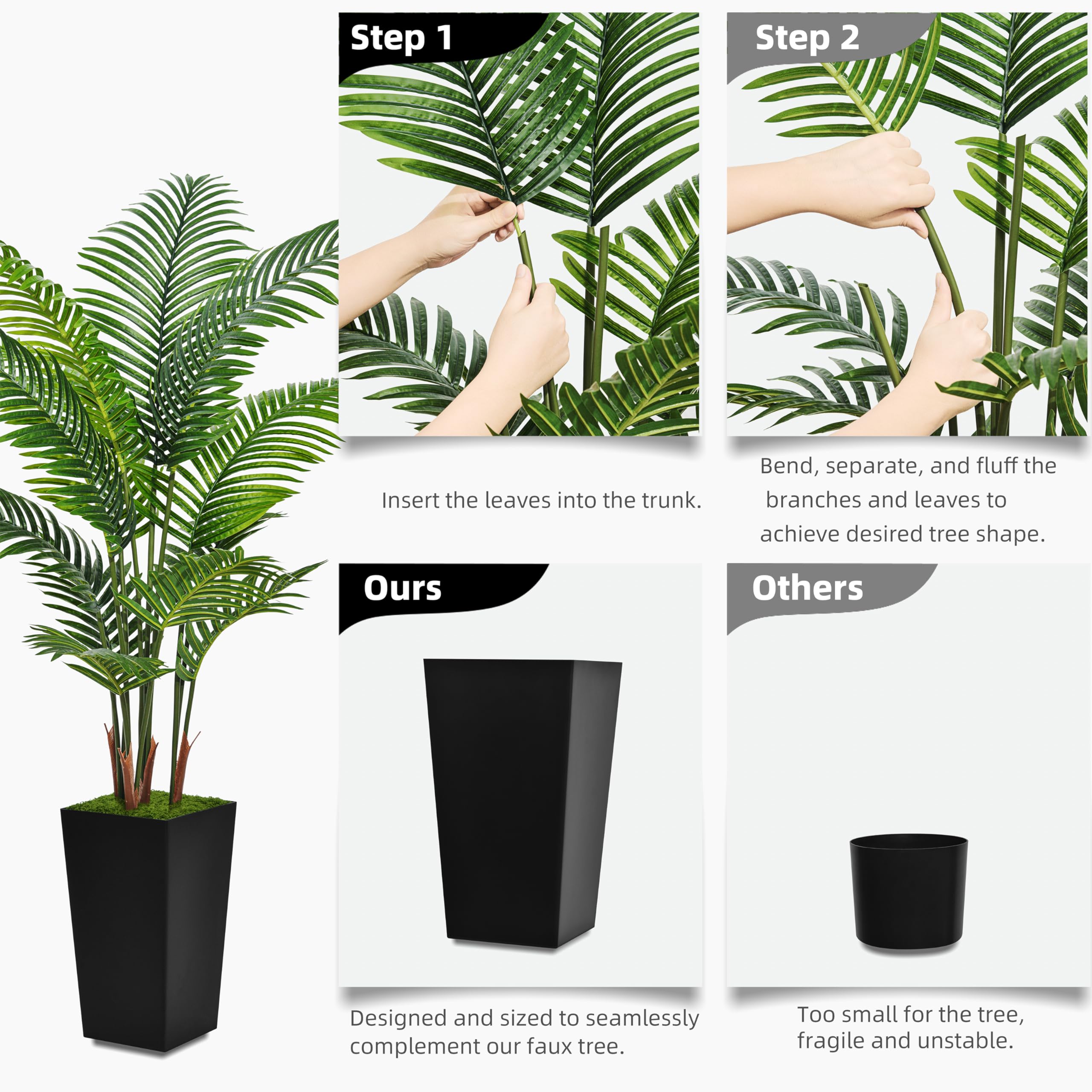 ASTIDY palm in living room styled to add lasting greenery without watering benefit