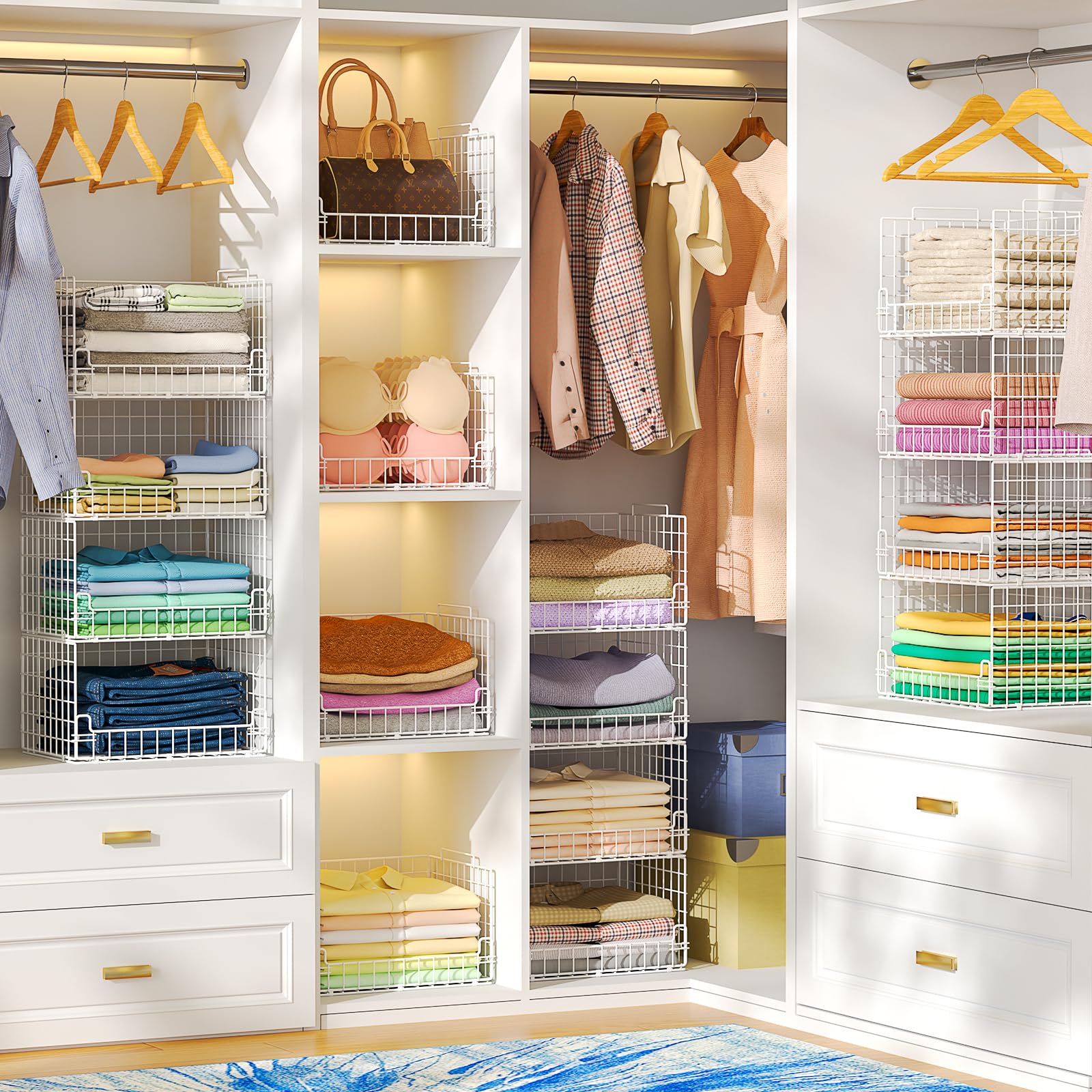 Astrorhine in wardrobe lifestyle scene optimizing vertical closet space