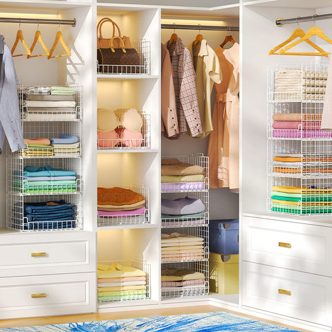 Astrorhine in wardrobe lifestyle scene optimizing vertical closet space
