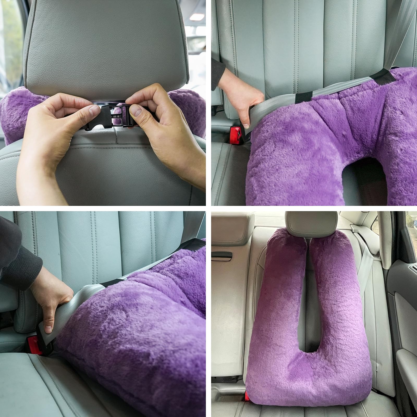 Atablyn child using pillow asleep comfortably and supported on a journey