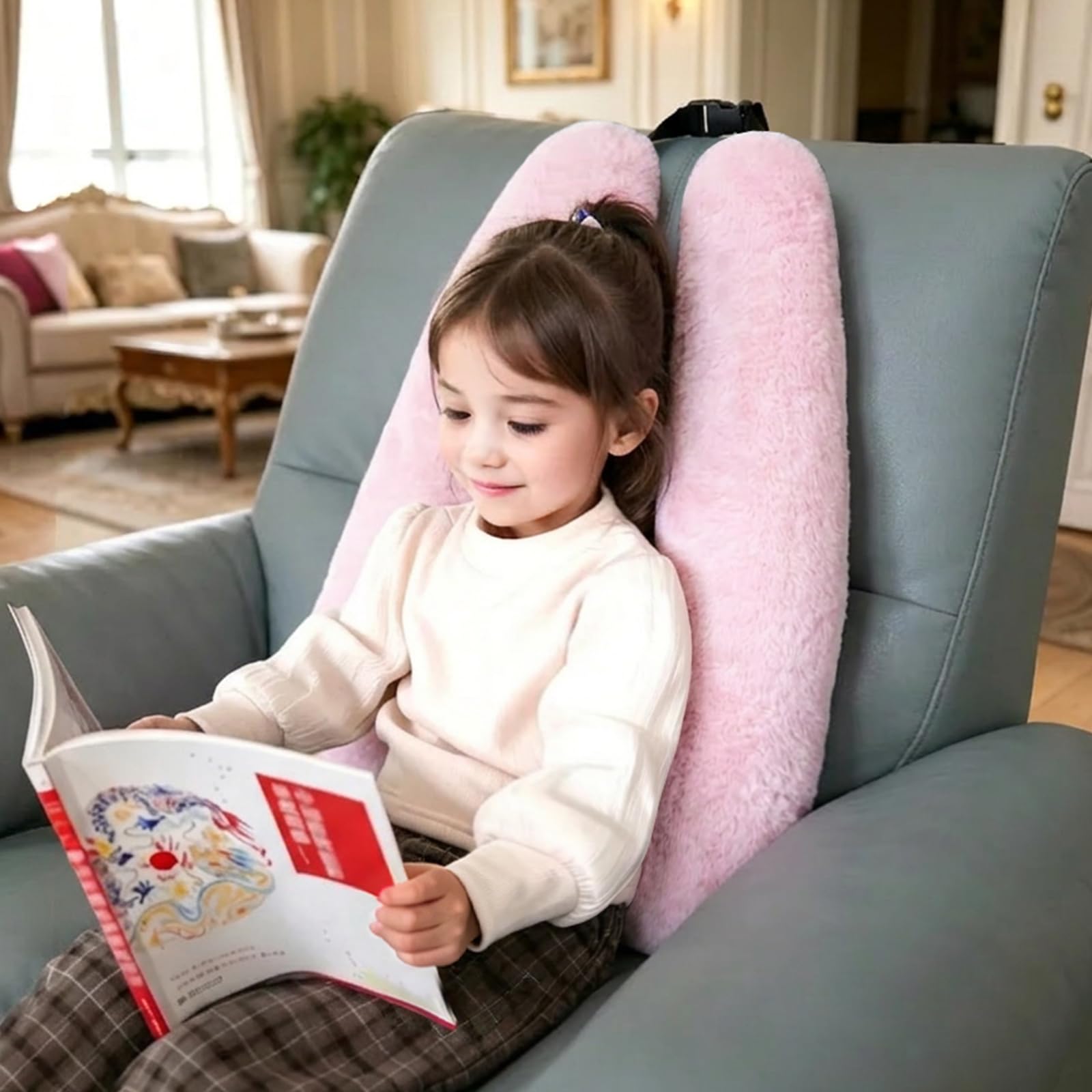 Atablyn pillow in travel scene boosting comfort on family trip