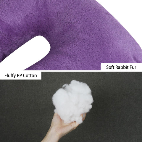 Atablyn pillow positioned on car backseat stabilizing head during ride