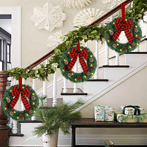 ATDAWN wreath arranged on mantel providing elegant seasonal styling