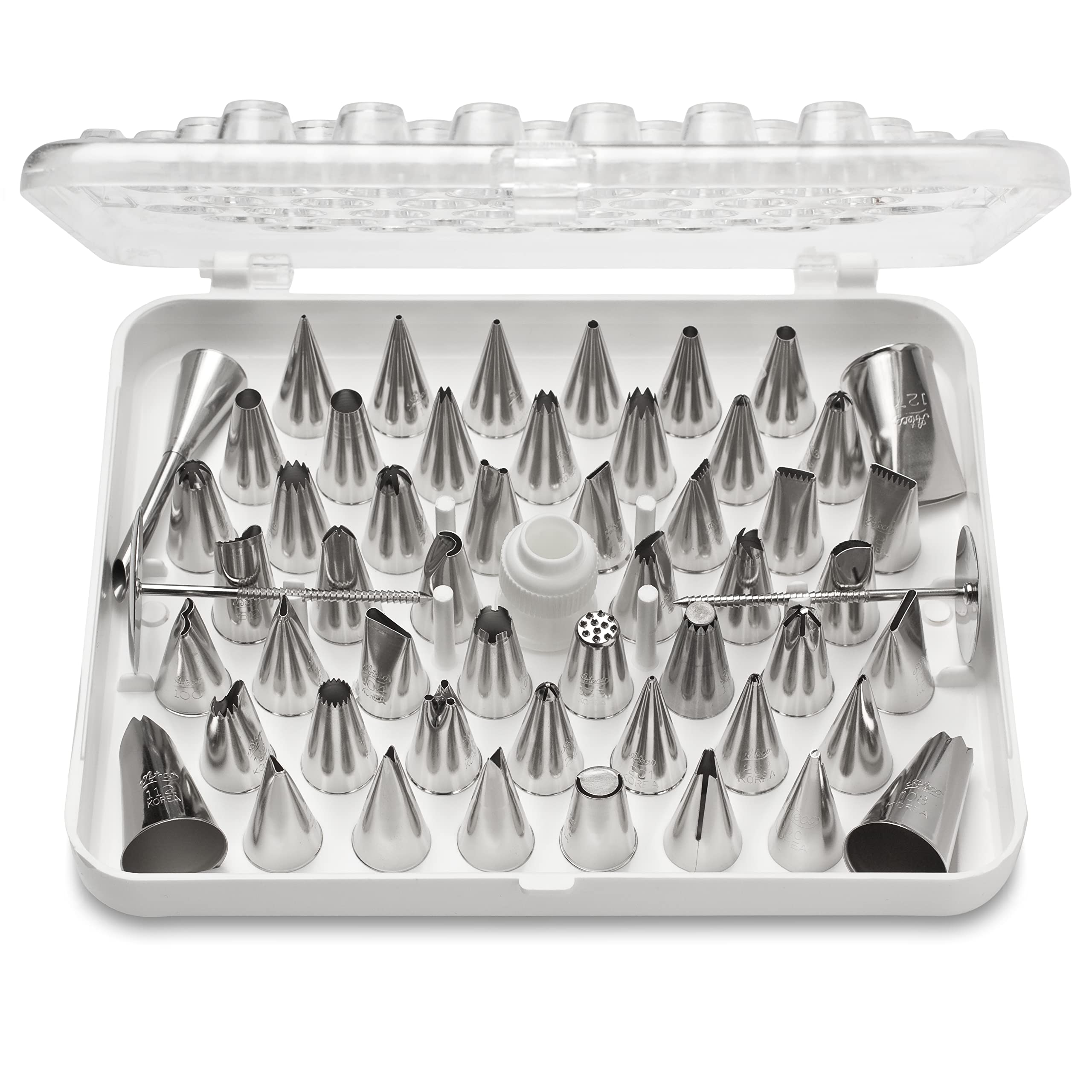 Ateco front packaging showing complete 55-piece set for organized baking