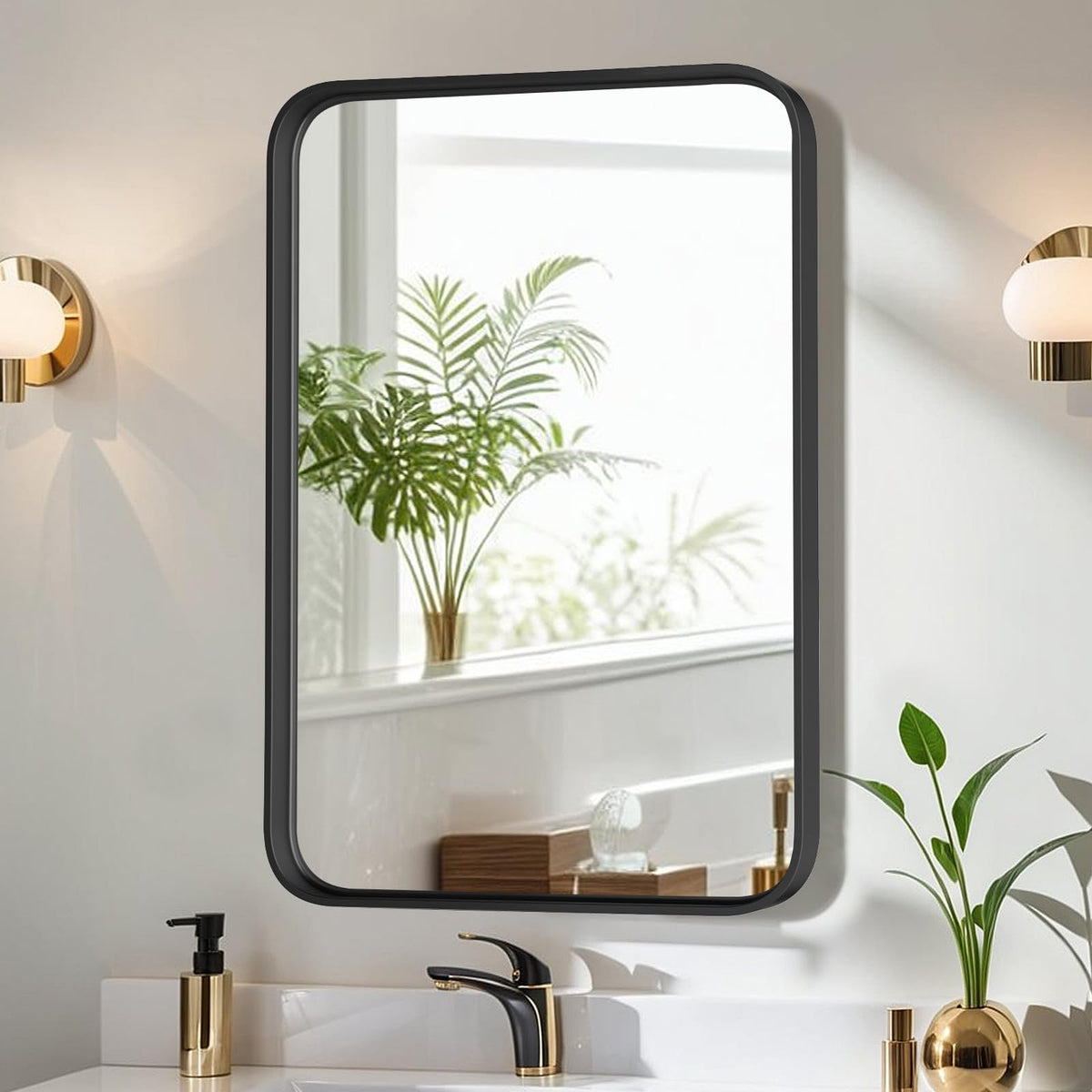 Atilioo front view showing matte black frame and clean reflection for modern style