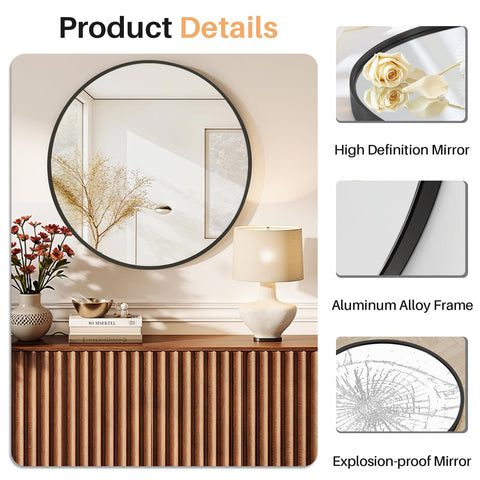Atilioo mirror above bathroom vanity showing accurate reflection and space-enhancing benefit